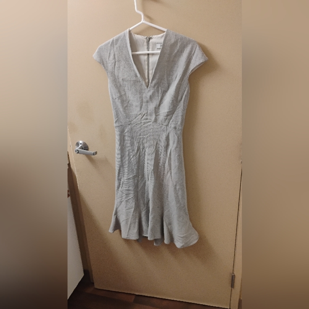 Reiss Haven Wool Blend Cap Sleeve V Neck Dress Sz 4 US